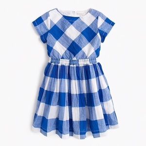 J.Crew Crewcuts Girls Blue Gingham Dress